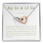 Big Sis & Lil Sis Necklace - It's a special bond that spans the years - Gift for Sisters - Interlocking Hearts Necklace