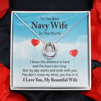 To My Navy Wife Necklace - Romantic Jewelry for Valentine’s Day & Anniversaries - Lucky In Love Necklace