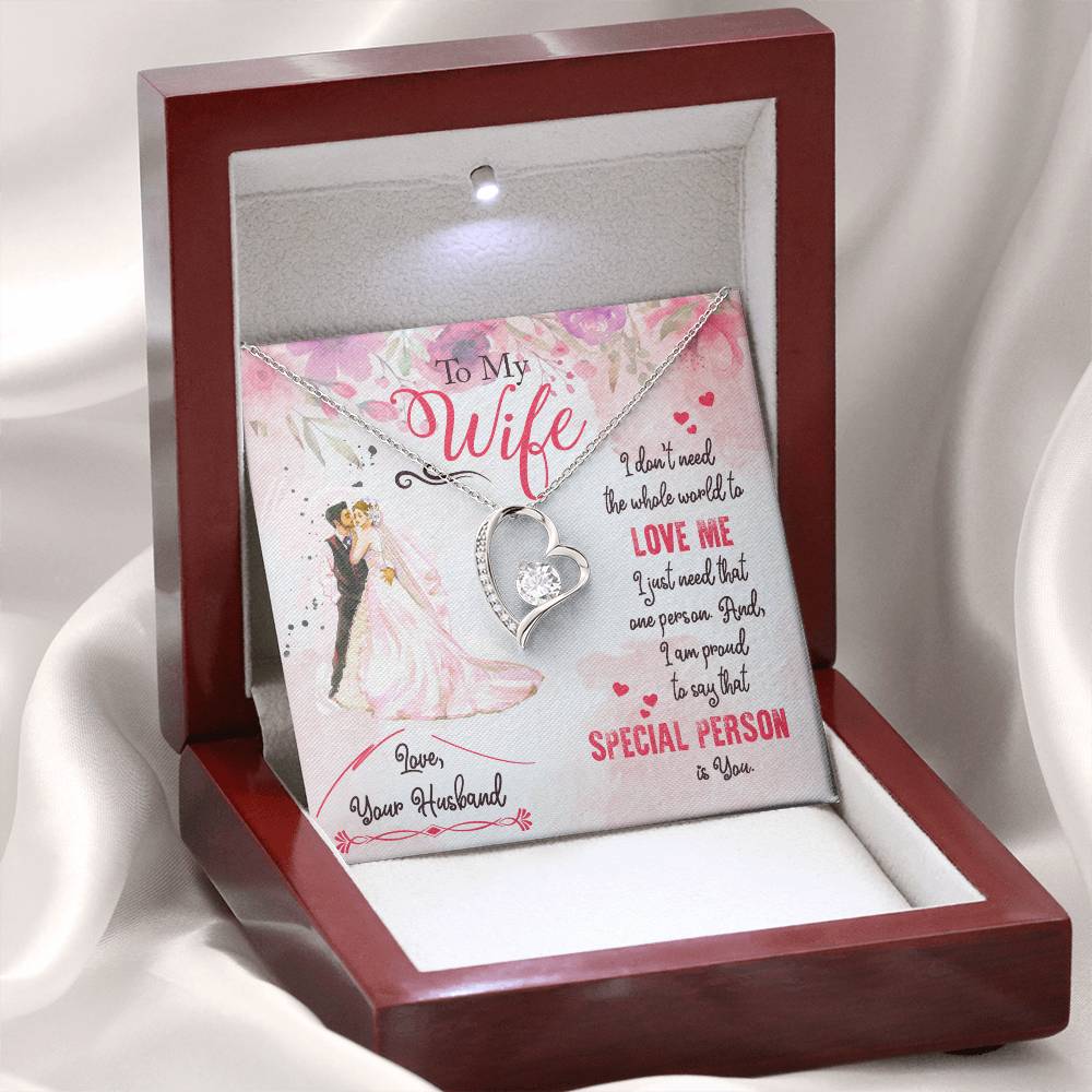 To My Beautiful Wife Necklace - Romantic Wife Gift for Christmas, Valentine’s Day & Anniversary Love Surprises - Forever Love Necklace