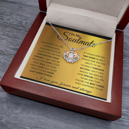 To My Soulmate Necklace - Special Gift for Birthday & Valentine’s Day - Crown Pendant Necklace