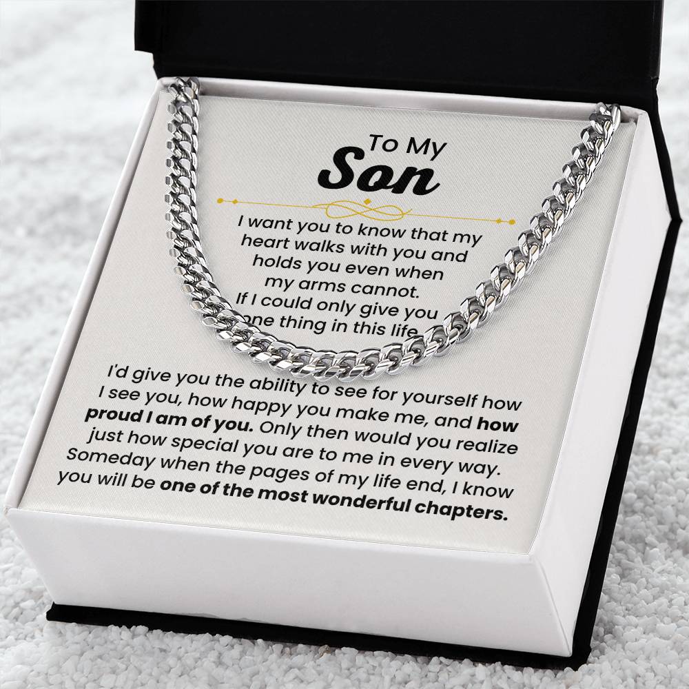 To My Son Necklace – Holiday Gift for Son Graduation – Cuban Link Chain