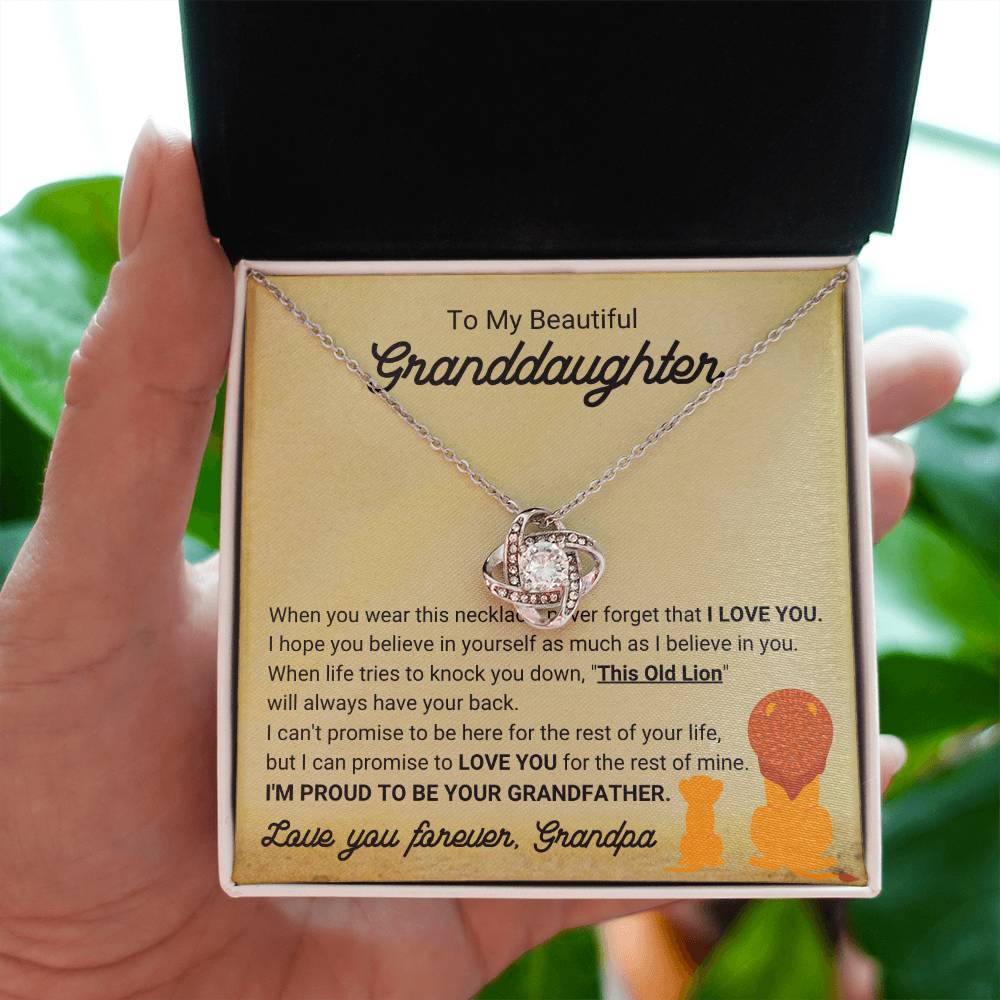 To My Granddaughter Necklace – Graduation, Birthday Gift Idea for Granddaughter – Love Knot Necklace