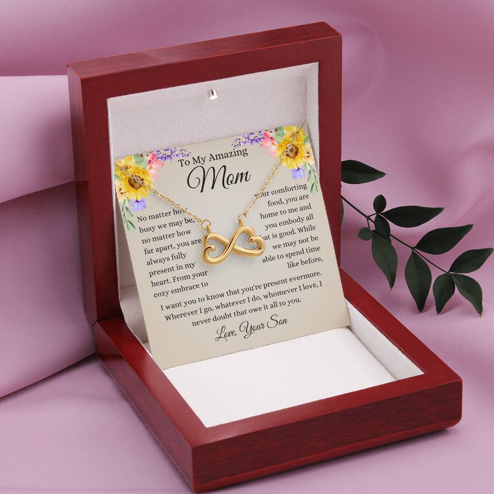 To My Amazing Mom - You are always fully in my heart - Endless Love Necklace - Gift for Mom