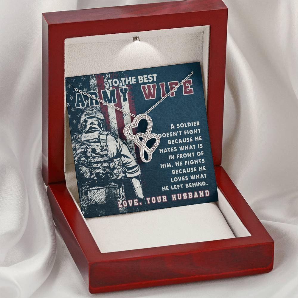 To The Best Army Wife - Heart-to-heart Pendant Necklace from Husband