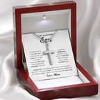 To My Handsome Son - Gift for Son from Mom - You're in my hear forever - Artisan Cross Necklace