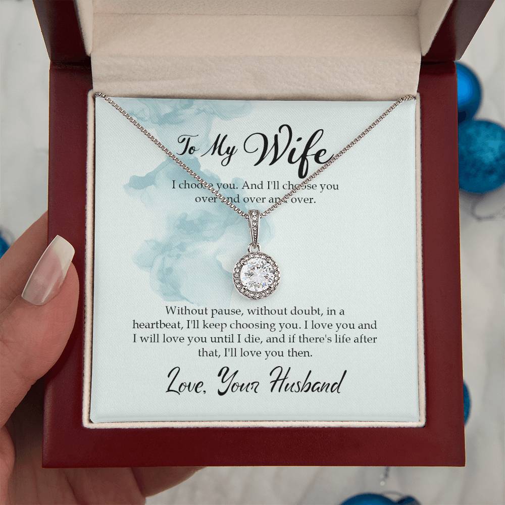 To My Wife Necklace - Emotional Husband to Wife Love Jewelry for Birthday, Valentine’s Day & Annual Celebrations - Eternal Hope Necklace