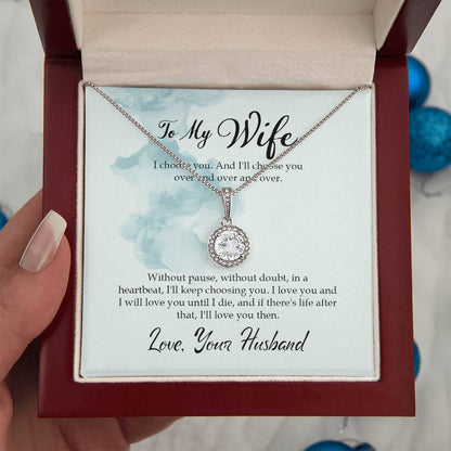 To My Wife Necklace - Emotional Husband to Wife Love Jewelry for Birthday, Valentine’s Day & Annual Celebrations - Eternal Hope Necklace