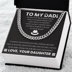 Gift for Dad from Daughter - Place in your heart - Cuban Link Chain