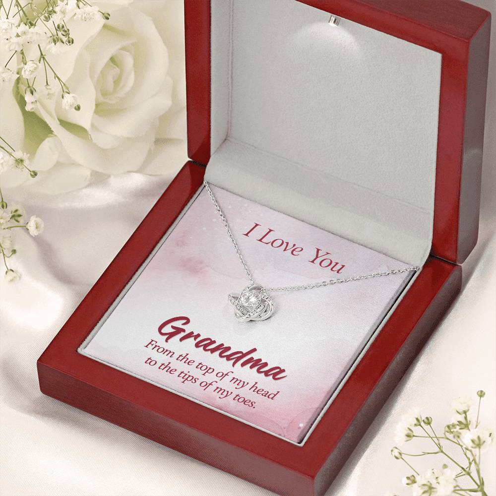 I Love You Grandma Gift from Grandkids - Love Knot Necklace