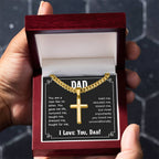 Dad - You are a man like no other - Present for Dad - Artisan Cross with Cuban Link Chain