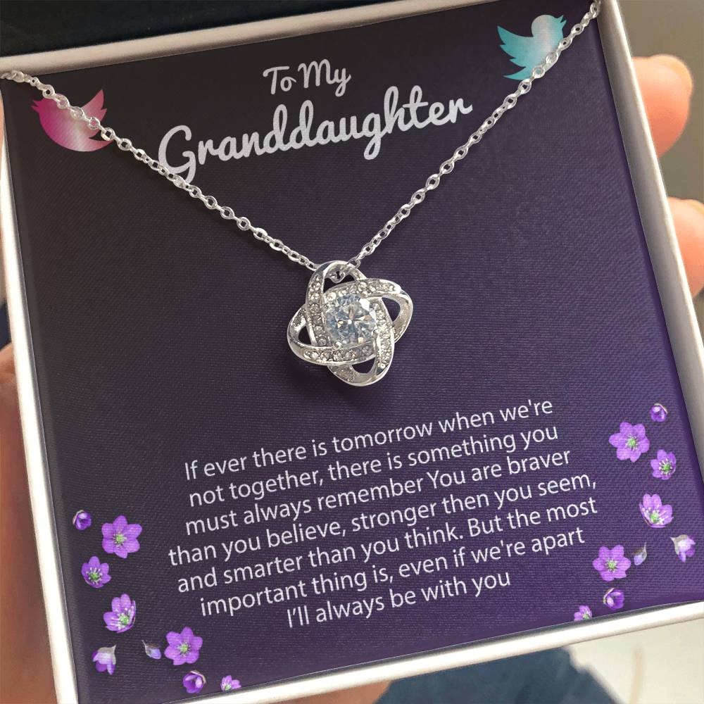 To My Granddaughter Necklace – Granddaughter Special Moments: Birthday & Graduation – Love Knot Necklace