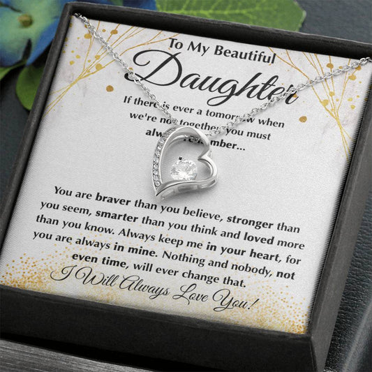 To My Daughter Necklace – Daughter Necklace for Graduation & Birthday Events – Forever Love Necklace