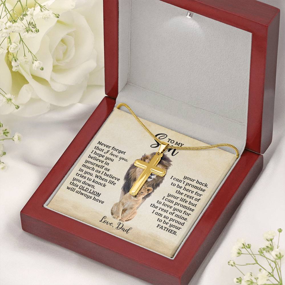 To My Son - Gift for Son from Dad - I am so proud to be your father - Artisan Cross Necklace