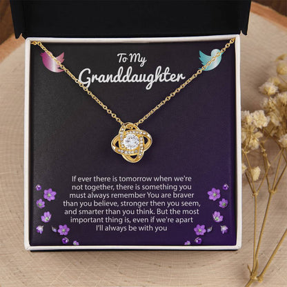 To My Granddaughter Necklace – Granddaughter Special Moments: Birthday & Graduation – Love Knot Necklace