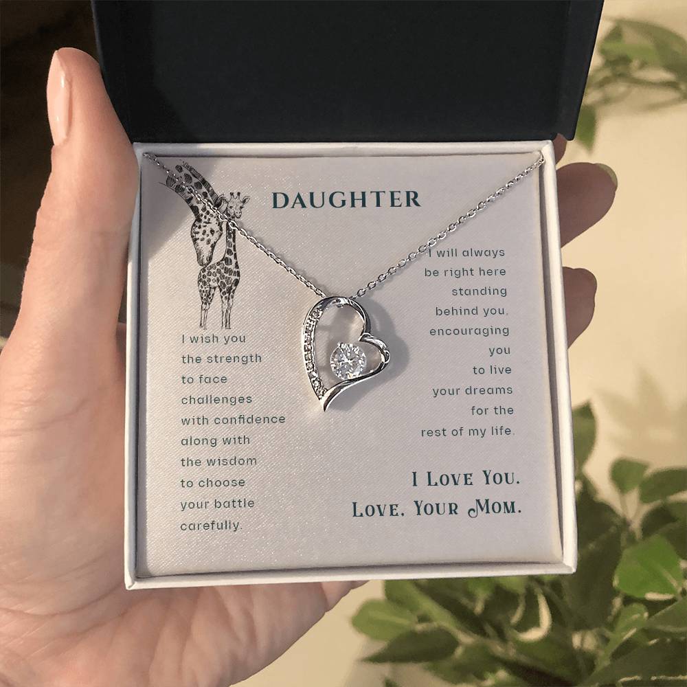 To My Daughter Necklace – Daughter’s Jewelry Gift by Mom – Forever Love Necklace