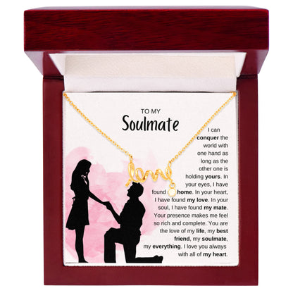 To My Soulmate Necklace - Unique Soulmate Gift for Her for Birthdays & Surprise Moments - Scripted Love Necklace