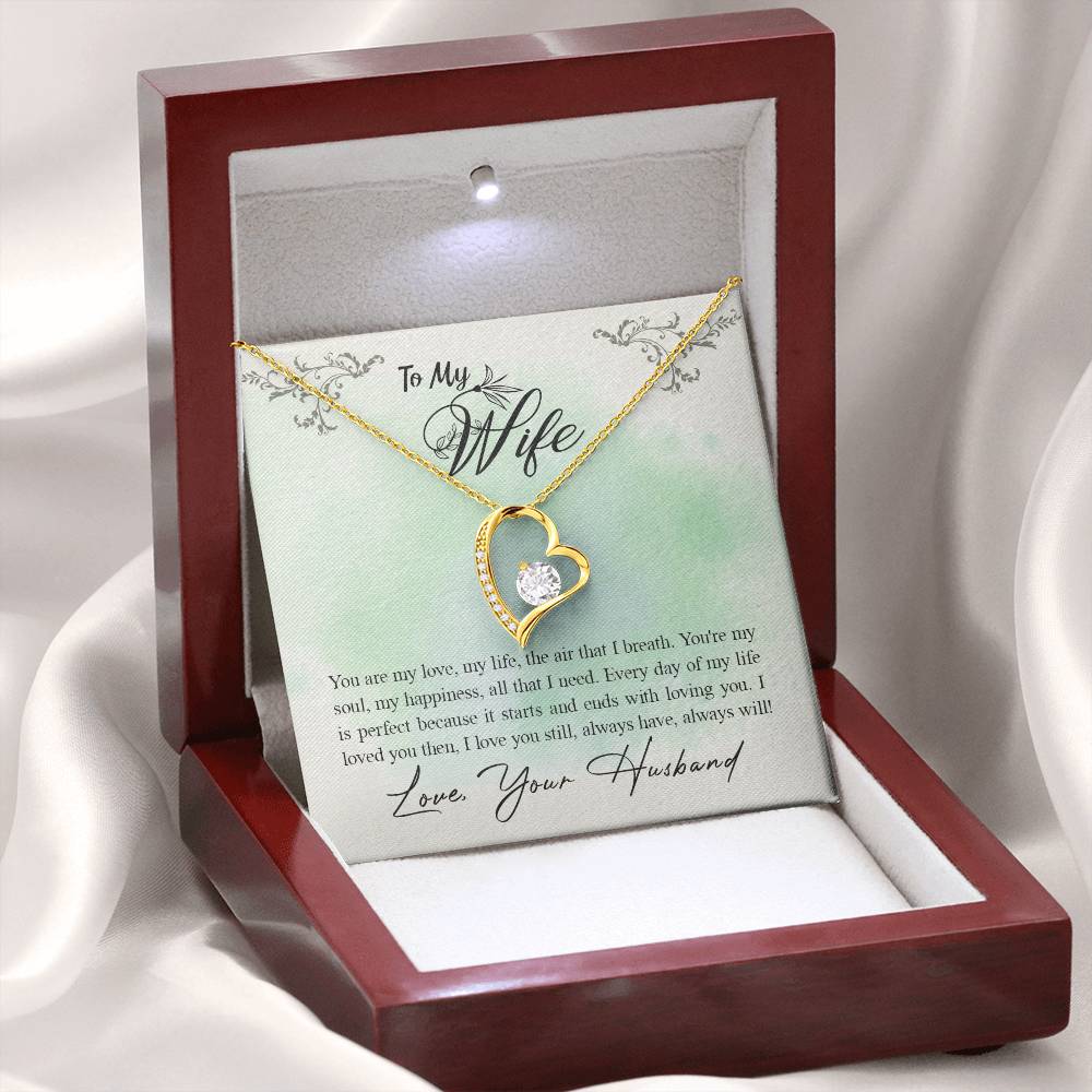 To My Wife Necklace - Romantic Keepsake Jewelry Gift from Husband for Special Days & Valentine’s Love - Forever Love Necklace