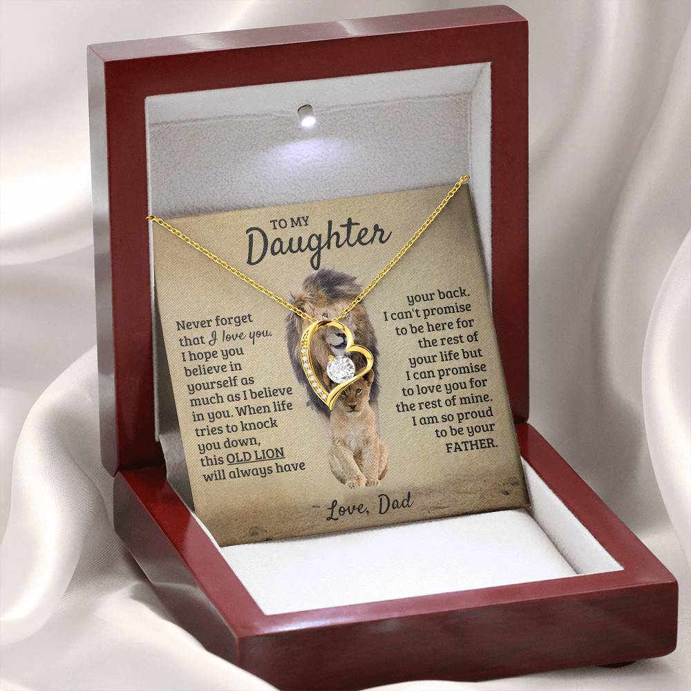 To My Daughter Necklace - Father to Daughter Gift for Graduation, Birthday & Big Life Moments - Forever Love Necklace