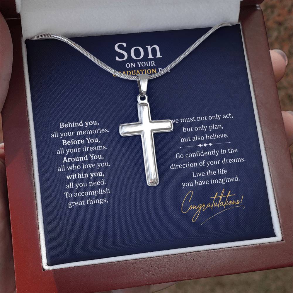 Graduation Gift for Son - Congratulations - Artisan Cross Necklace