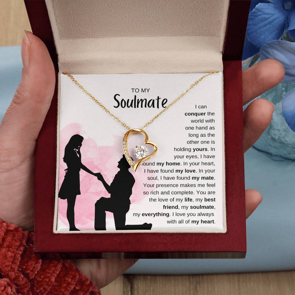 To My Soulmate Necklace - Best Soulmate Gift for Valentine’s Day & Everyday Romance - Forever Love Necklace