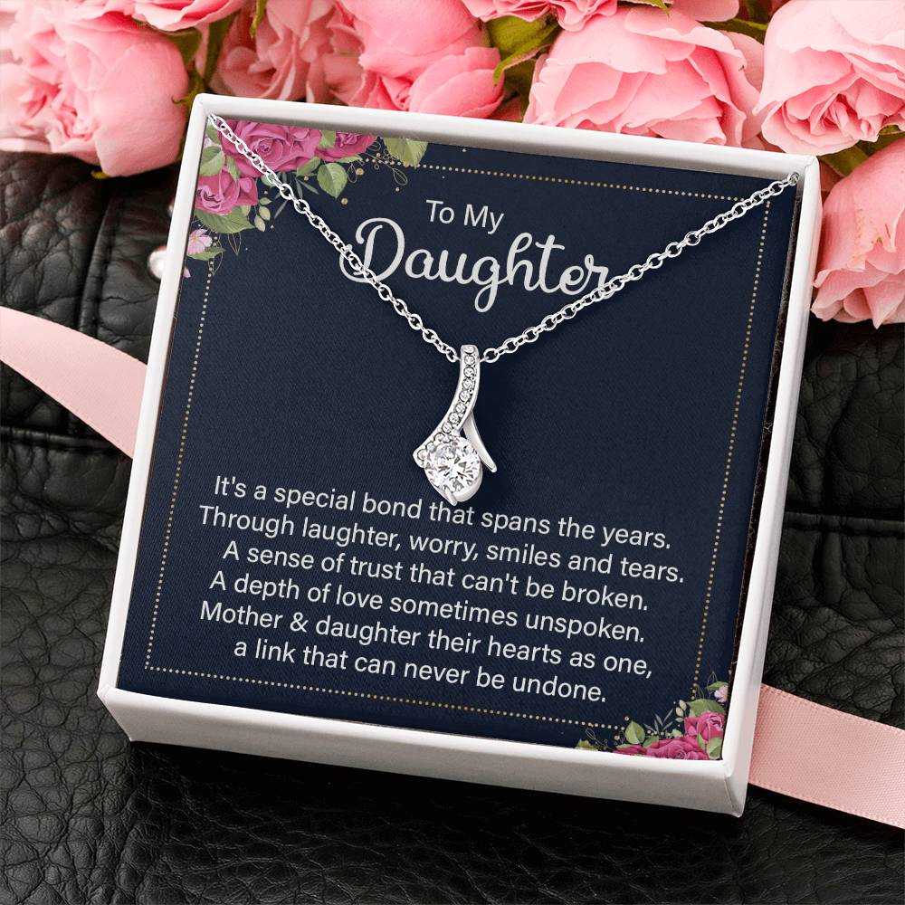To My Daughter Necklace – Daughter Necklace for Graduation & Birthday Events – Alluring Beauty Necklace