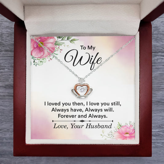 To My Wife Necklace - Heartfelt Jewelry Gift from Husband for Anniversary, Valentine’s Day & Christmas - Crown Pendant Necklace