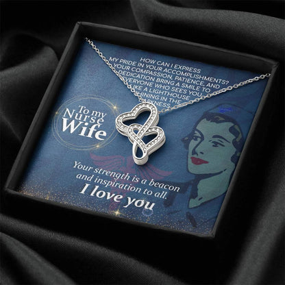 Nurse Wife Jewelry Gift from Husband - Sweet Romantic Gift for Valentine’s Day - Heart-to-heart Pendant Necklace