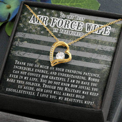 Jewelry Gift for Air Force Wife from Husband - Romantic & Heartfelt - Forever Love Necklace