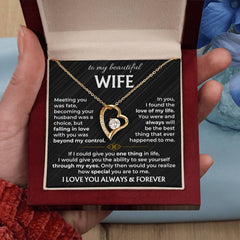 Luxury Wife Necklace Gift, Anniversary, Valentine’s & Birthday Jewelry, To My Beautiful Wife