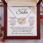 To My Sister Necklace - Never forget that I love you - Gift for Sister - Interlocking Hearts Necklace