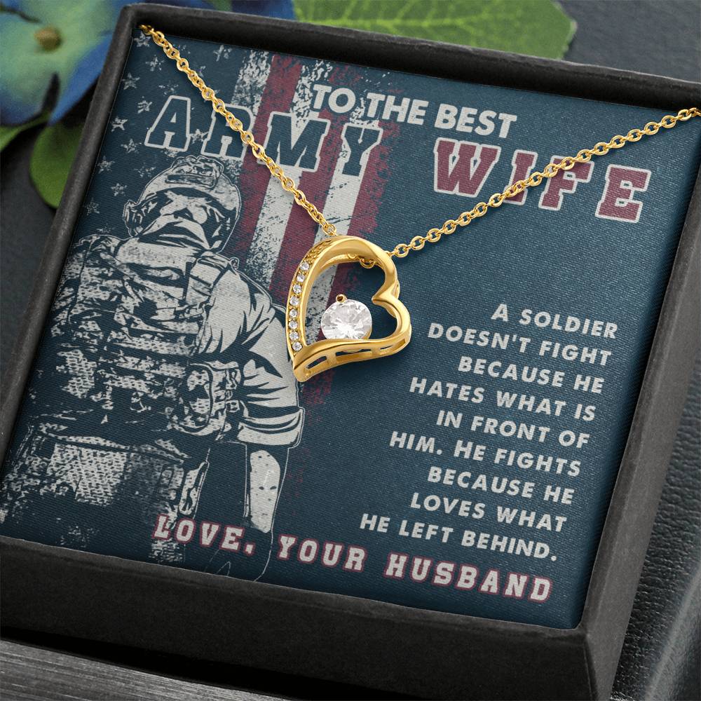 Perfect Gift for Army Wife - Meaningful Jewelry from Husband for Any Occasion Including Valentine’s Day - Forever Love Necklace