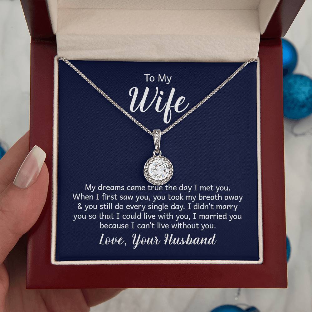 To My Wife Necklace - Romantic Keepsake Jewelry Gift from Husband for Special Days & Valentine’s Love - Eternal Hope Necklace