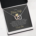 Future Wife Jewelry Gift - Long Lasting Romantic Necklace for Celebrating Love & Upcoming Marriage - Interlocking Hearts Necklace