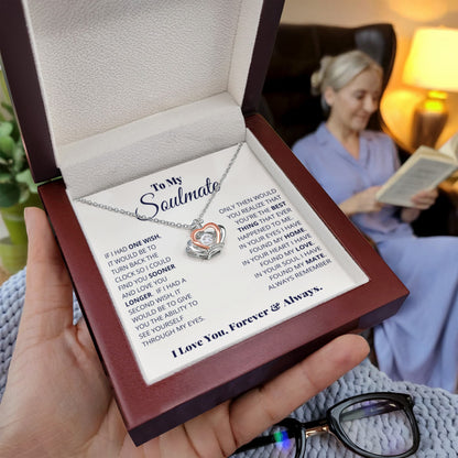 To My Soulmate Necklace - Romantic Soulmate Gift for Her for Christmas & Holiday Gifting - Crown Pendant Necklace