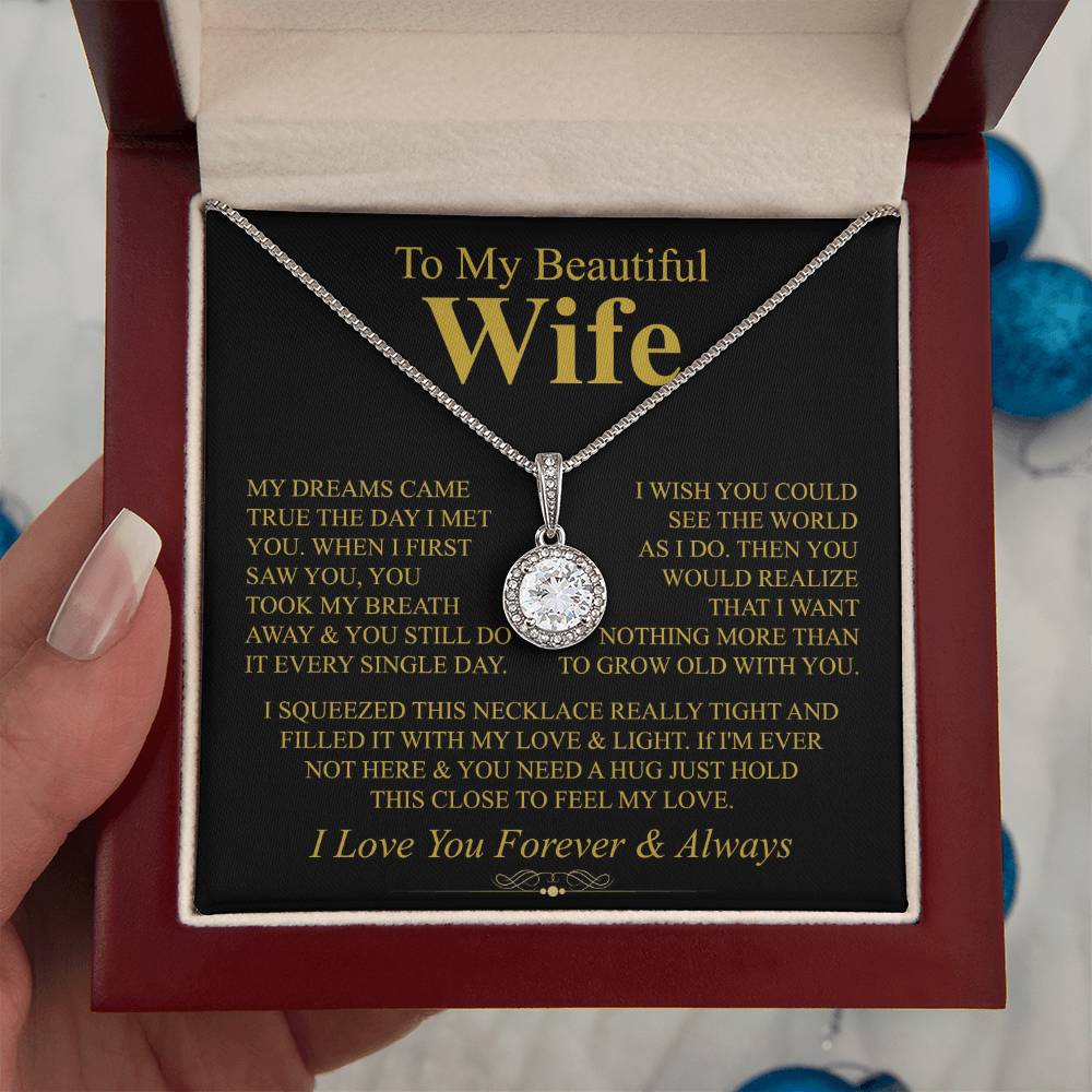 To My Wife Necklace - Husband to Wife Jewelry for Romantic Valentine’s Day, Birthday & Anniversary Gifts - Eternal Hope Necklace