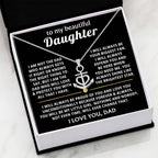 To My Daughter Necklace - Best Gift for Daughter from Dad - Anchor Pendant Necklace