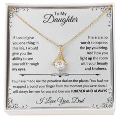 Father Daughter Necklace, Loving Gift for Daughter, Jewelry with Heartfelt Message, Special Keepsake, To My Daughter
