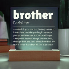 Unique Brother Gift, Personalized Acrylic Lamp with Heartfelt Message, To My Brother
