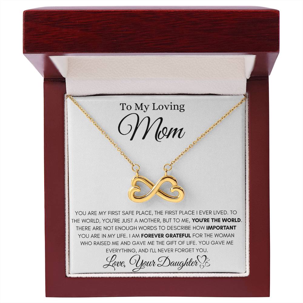To My Loving Mom - You're the world - Endless Love Necklace - Unique Gift for Mom