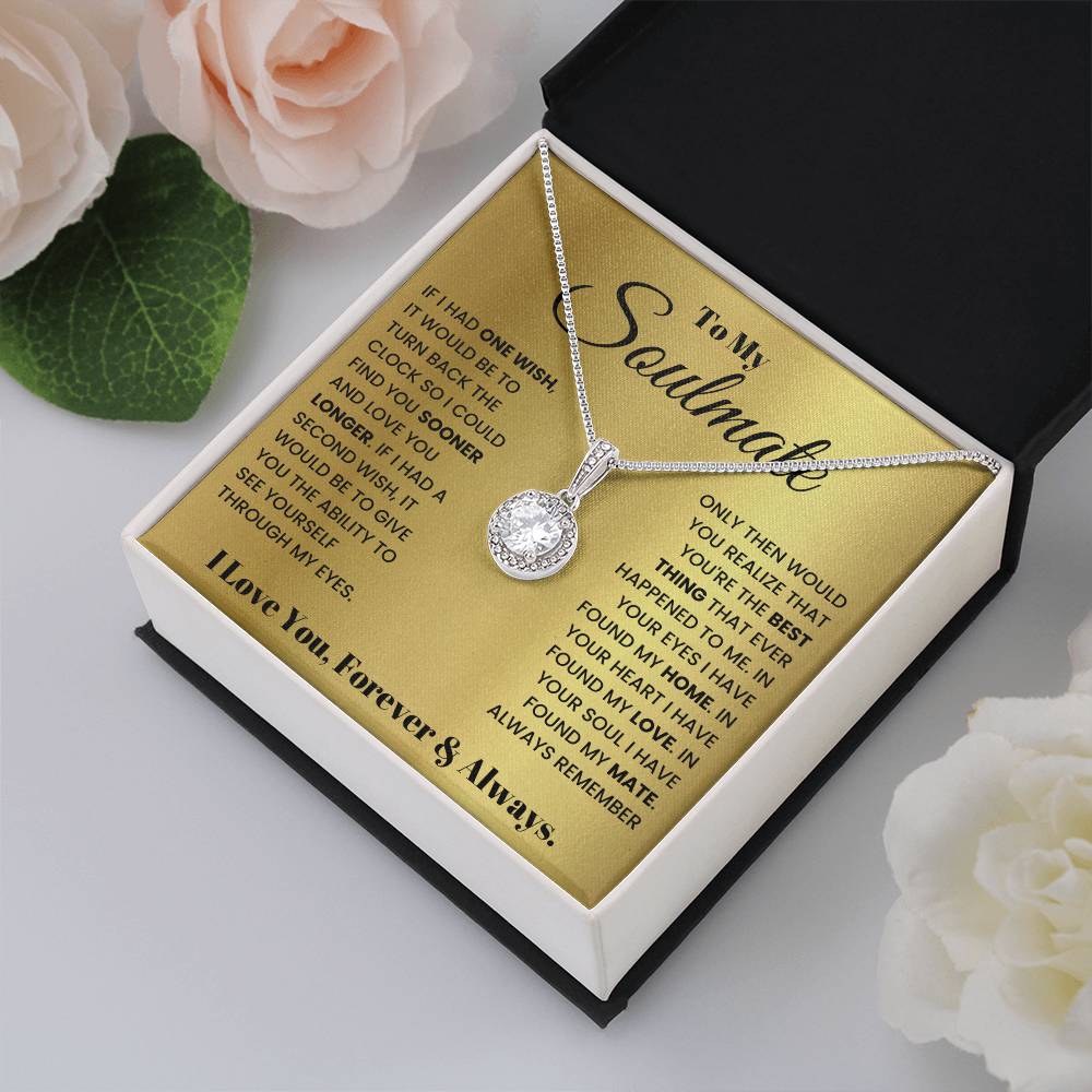 To My Beautiful Soulmate Necklace - Soulmate Gift for Her for Holiday Celebrations & Romance - Eternal Hope Necklace