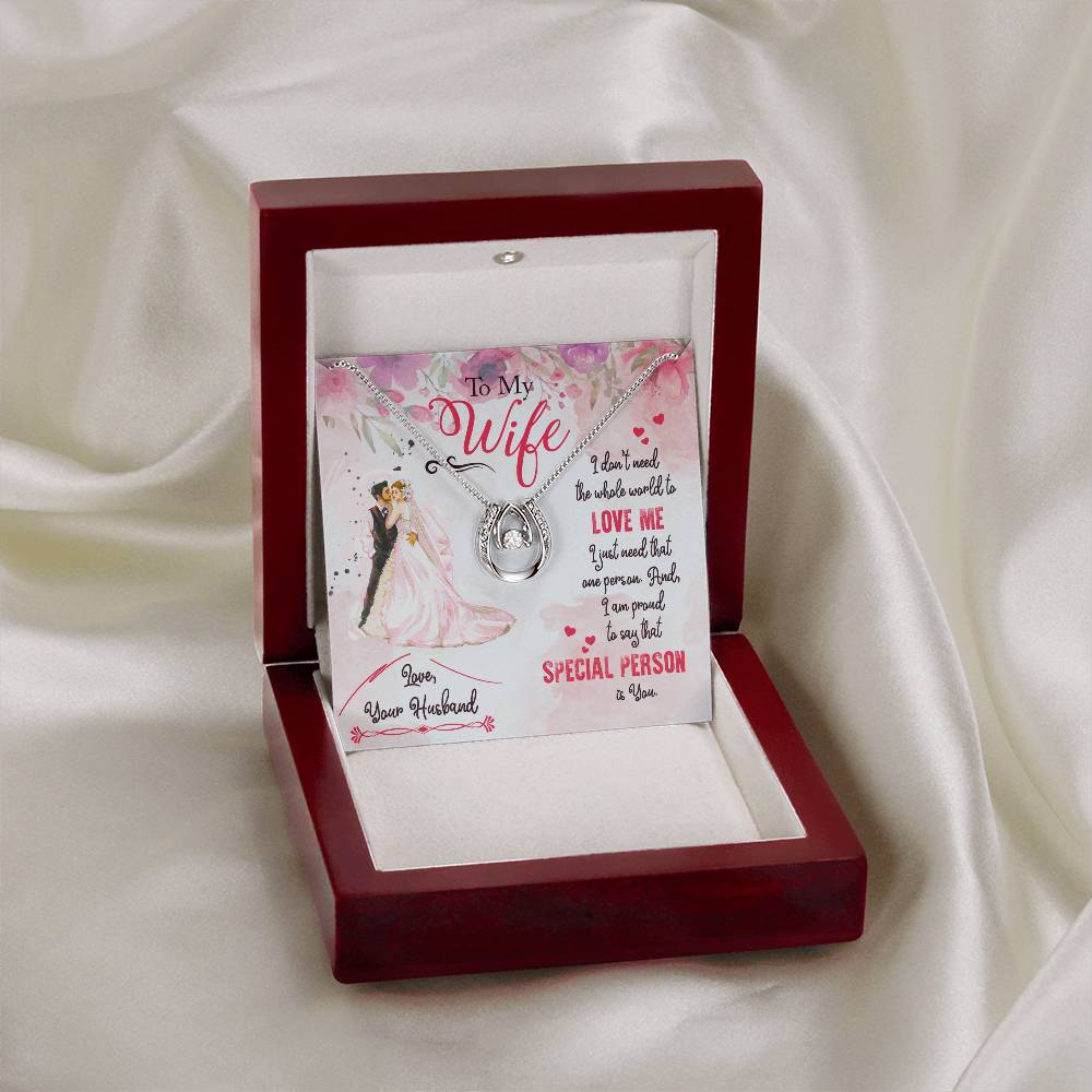 Thoughtful Gift for Wife - Emotional Jewelry from Husband for Anniversary, Birthday, Valentine’s Day & Holidays - Lucky In Love Necklace