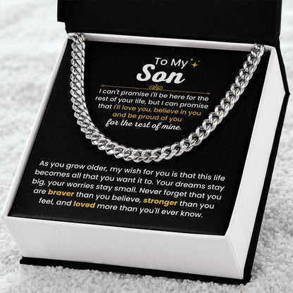 To My Son - I Believe in you - Chain Link Chain from Parents