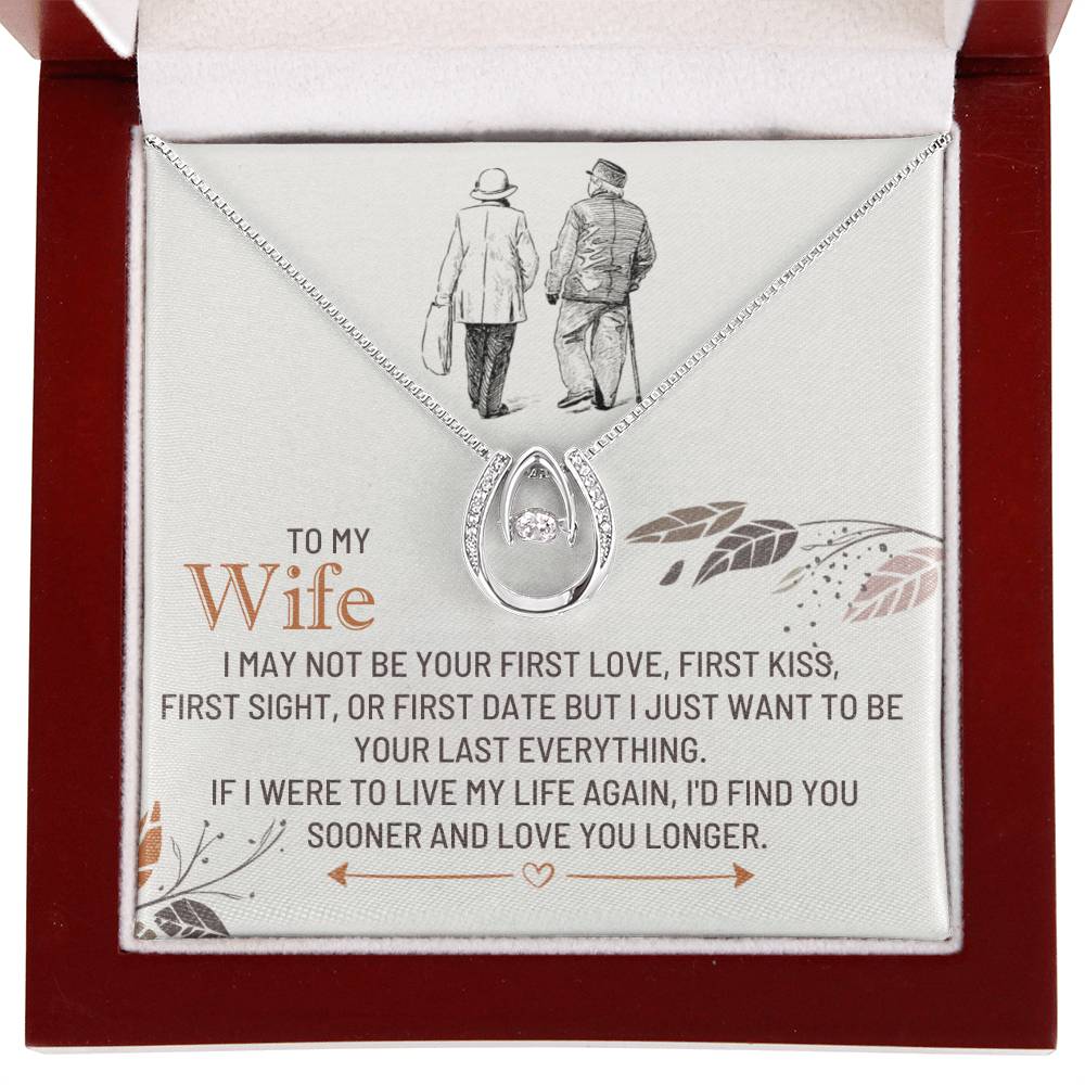 To My Wife Necklace - Touching Romantic Gift for Wife from Husband for Christmas, Anniversary & Valentine’s Day - Lucky In Love Necklace