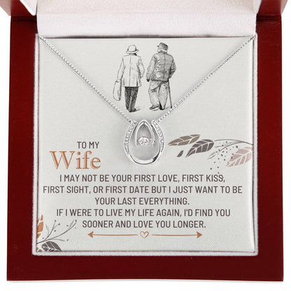 To My Wife Necklace - Touching Romantic Gift for Wife from Husband for Christmas, Anniversary & Valentine’s Day - Lucky In Love Necklace