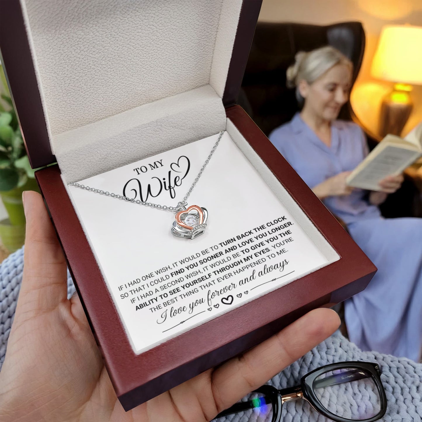 To My Wife Necklace - Anniversary Gift Idea from Husband - Crown Pendant Necklace