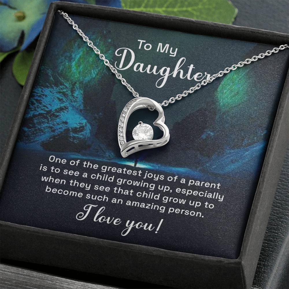To My Daughter Necklace – Birthday, Graduation Keepsake for Daughter – Forever Love Necklace