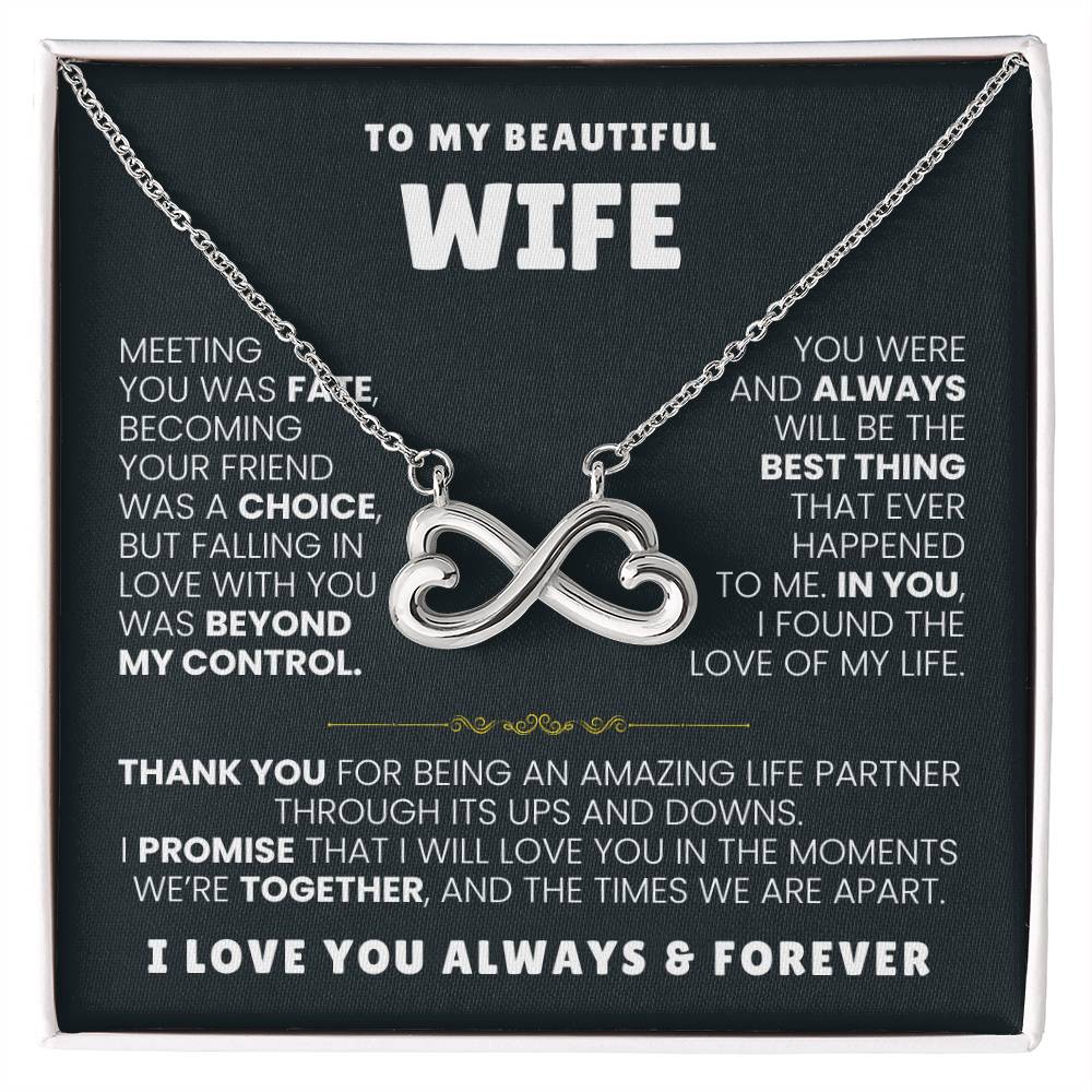 To My Wife Gift from Husband - Romantic Jewelry for Birthday & Anniversary Celebrations - Endless Love Necklace