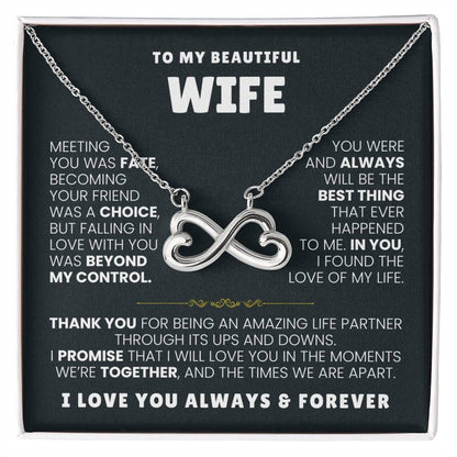 To My Wife Gift from Husband - Romantic Jewelry for Birthday & Anniversary Celebrations - Endless Love Necklace