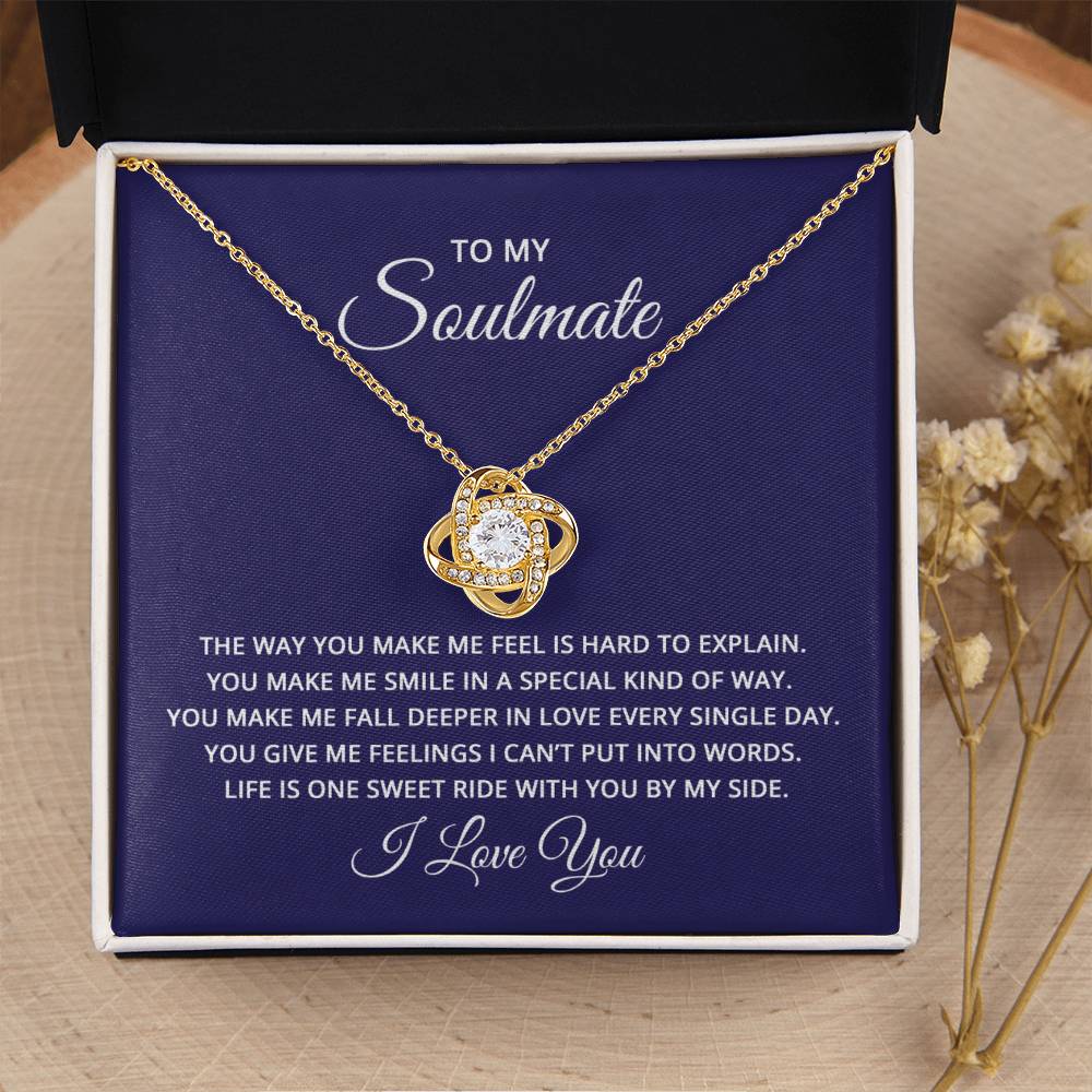 To My Soulmate Necklace - Soulmate Necklace Gift for Her for Celebration Days - Love Knot Necklace