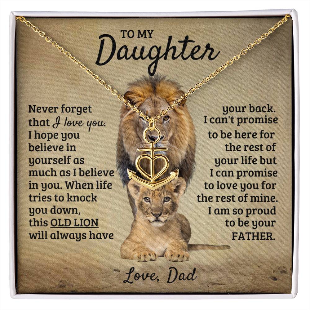 To My Daughter Necklace - I am so proud to be your father - Daughter Present from Dad - Anchor Pendant Necklace